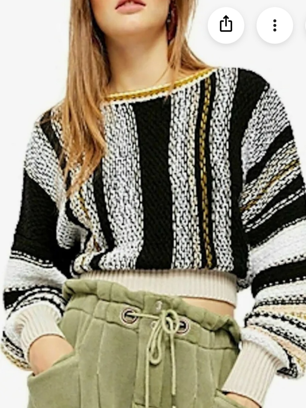 Free People Show Me Love stripe pull over sweater S